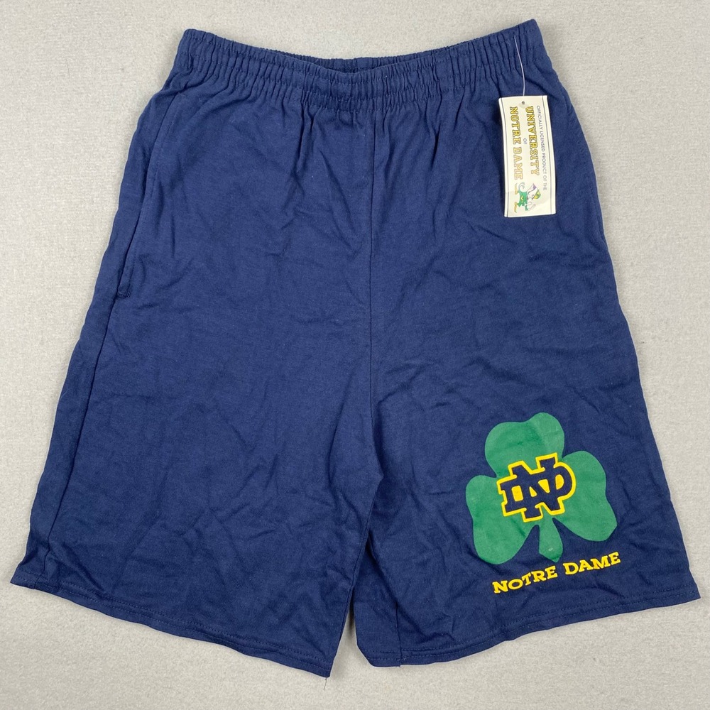 Vintage The Game Notre Dame Fighting Irish Shorts Mens Large Navy Blue NWT USA